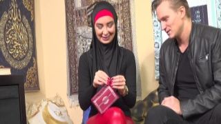 Sexy muslim bitch in red latex