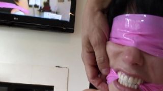 Taped dark haired Milf anal fucked